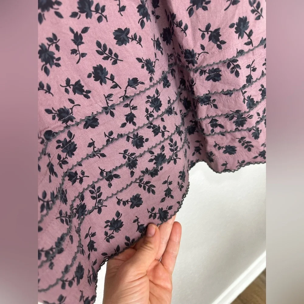 Madewell Tillie Puff-Sleeve Mini Dress in Shadow Blooms Size M-L - Picture 6 of 12